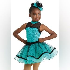 Weissman 11260 Stuck On You emerald dance costume, new in package